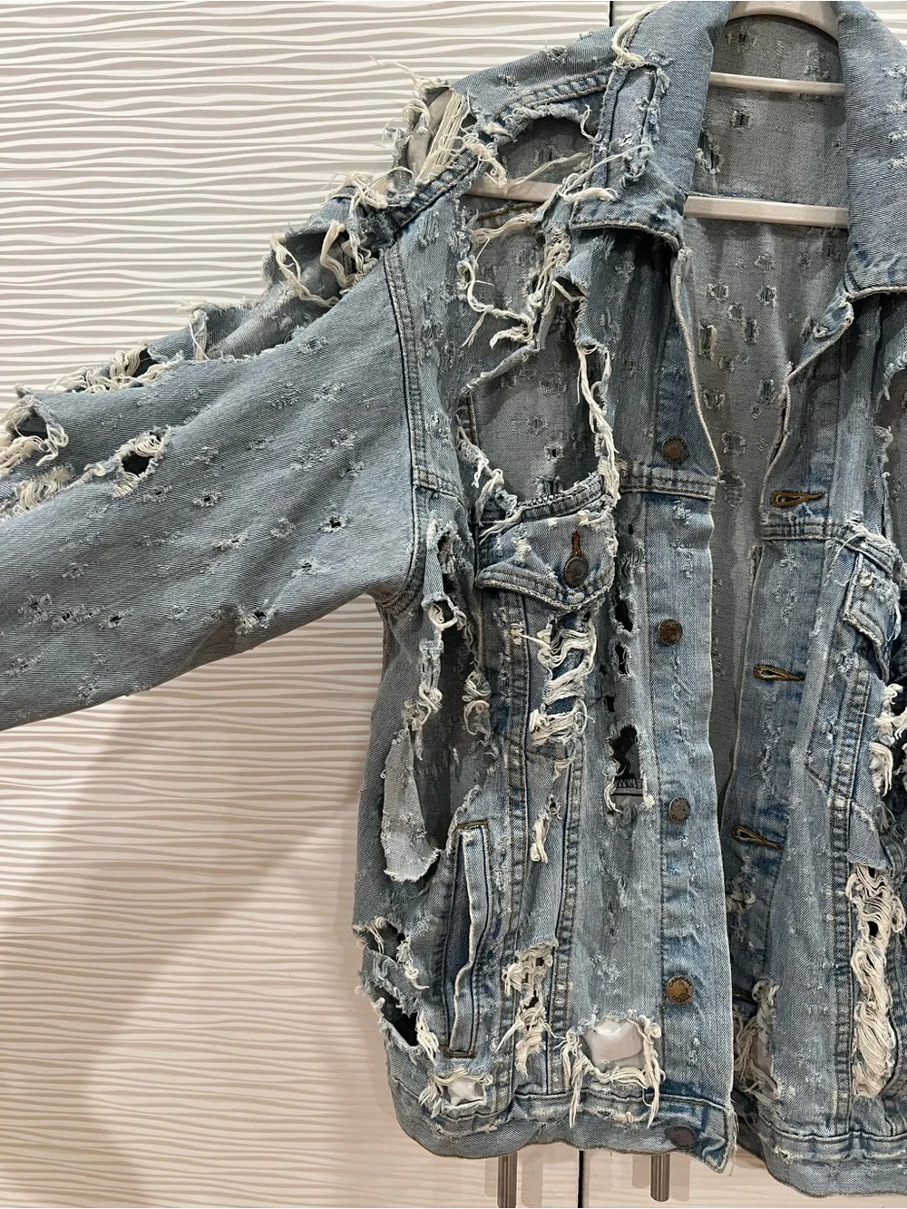 Carmar Light Blue Distressed Oversized Denim Jacket